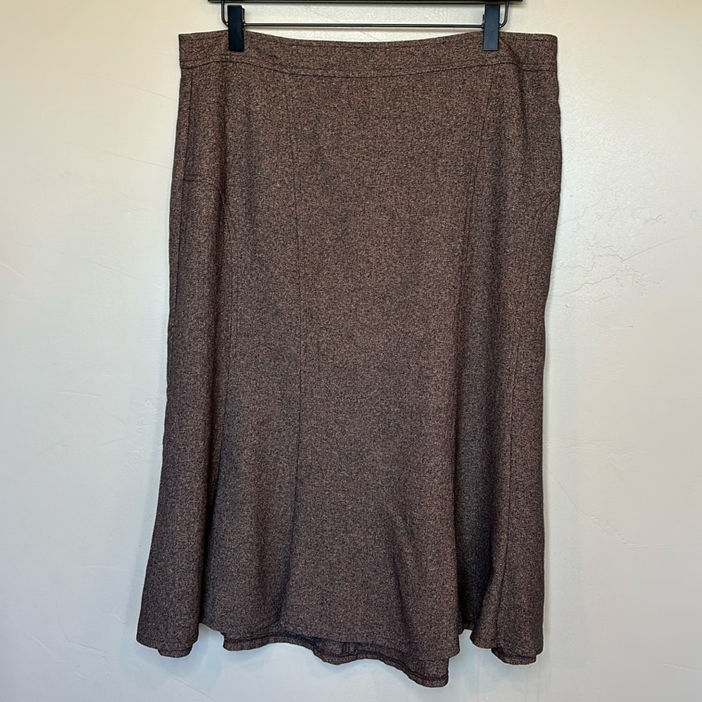 CATO flounce hem skirt in multi brown tones Womens Sz 14